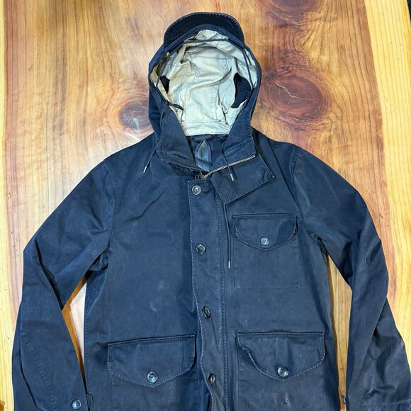 Ten C Mens Rain Coat Jacket Navy Parka Jacket 50 M1/B Navy Blue Hooded $1493 V19 - Picture 1 of 11